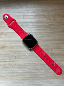 Red Hearts Apple Watch Band 42/45mm S/M