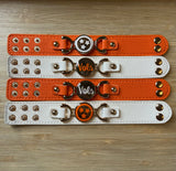Orange and White Cuff Bracelets
