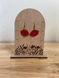 Red Leopard Lip Earrings